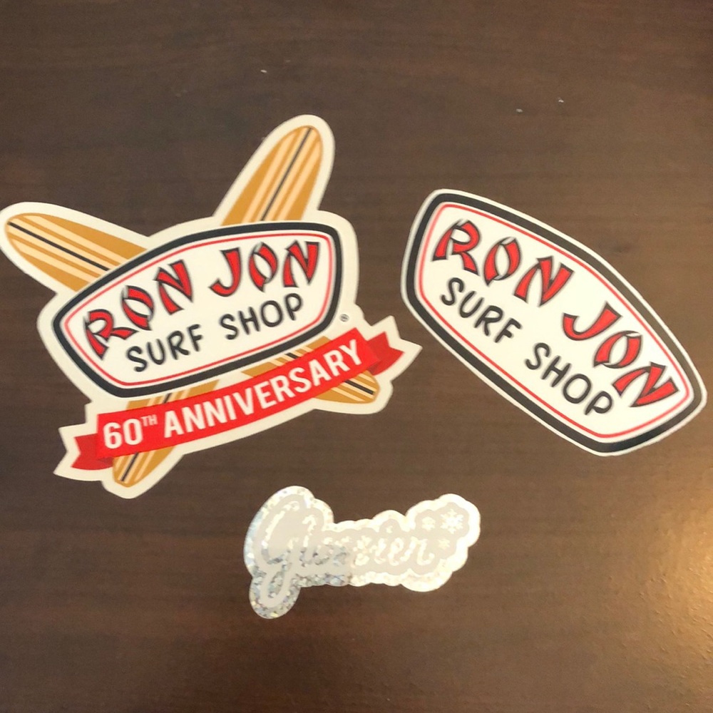 Ron Jon’s and Glossier sticker pack